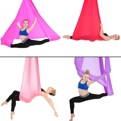 Hamac de yoga aérien sans nœud anti-gravité pour l'intérieur avec boucle / sangle d'extension, taille : 400x280cm