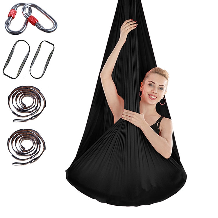 Hamac de yoga aérien sans nœud anti-gravité pour l'intérieur avec boucle / sangle d'extension, taille : 400x280cm