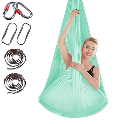 Hamac de yoga aérien sans nœud anti-gravité pour l'intérieur avec boucle / sangle d'extension, taille : 400x280cm