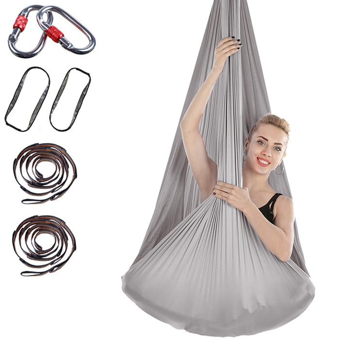 Hamac de yoga aérien sans nœud anti-gravité pour l'intérieur avec boucle / sangle d'extension, taille : 400x280cm