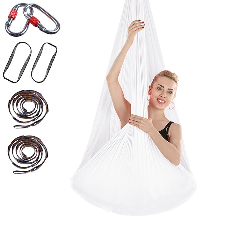 Hamac de yoga aérien sans nœud anti-gravité pour l'intérieur avec boucle / sangle d'extension, taille : 400x280cm