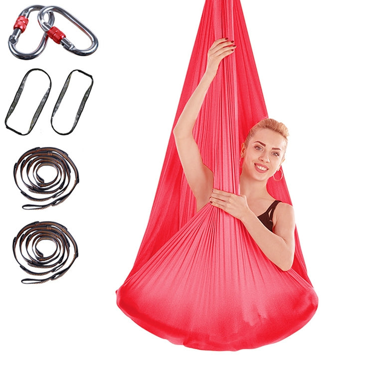 Hamac de yoga aérien sans nœud anti-gravité pour l'intérieur avec boucle / sangle d'extension, taille : 400x280cm