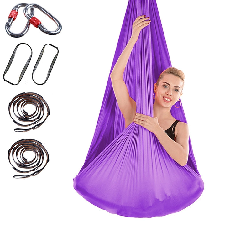 Hamac de yoga aérien sans nœud anti-gravité pour l'intérieur avec boucle / sangle d'extension, taille : 400x280cm