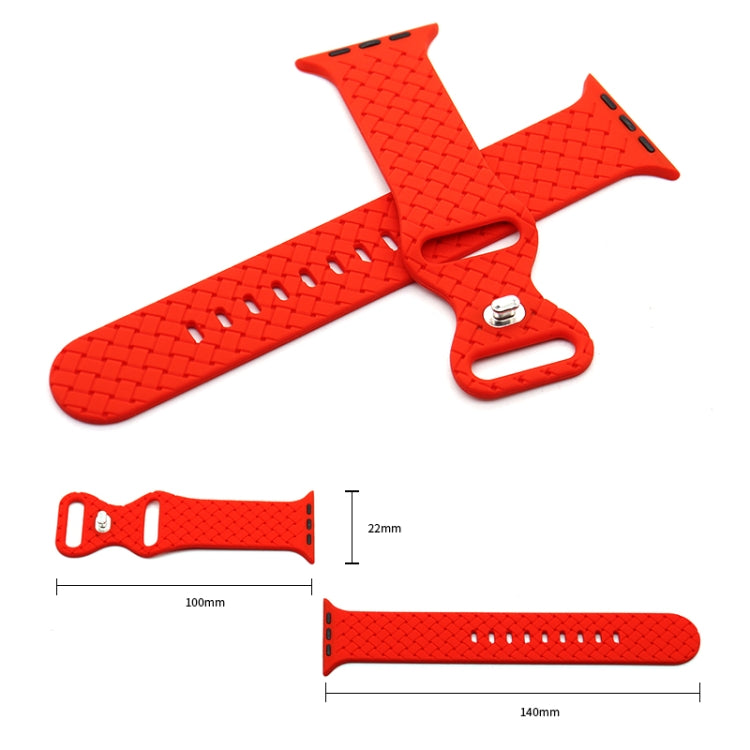 Weave Texture Watch Band For Apple Watch Series, 7 45mm / 6&SE&5&4 44mm / 3&2&1 42mm, 7 41mm / 6&SE&5&4 40mm / 3&2&1 38mm
