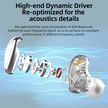 KZ-EDA Balanced Dual Magnetic Dynamic In-Ear Earphone, With Microphone, Without Microphone