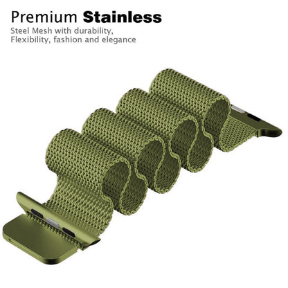 Milanese Stainless Steel Watch Band For Apple Watch Series, 7 45mm / 6&SE&5&4 44mm / 3&2&1 42mm, 7 41mm / 6&SE&5&4 40mm / 3&2&1 38mm