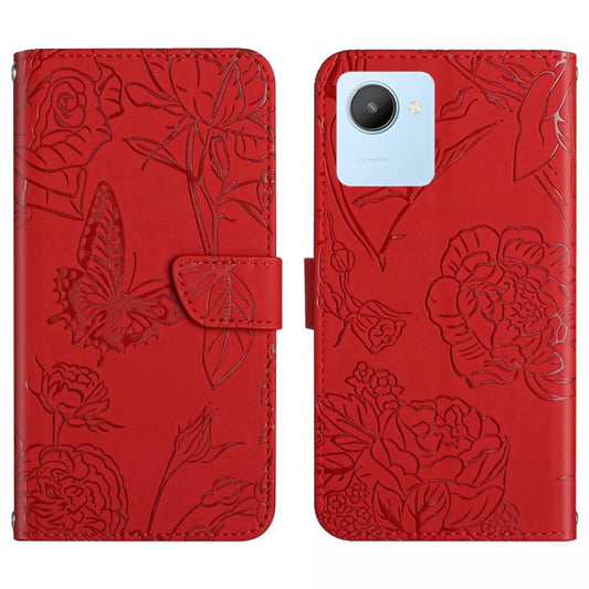 HT03 Skin Feel Butterfly Embossed Flip Leather Phone Case, For OPPO Realme C30, For OPPO Reno7 A, For Samsung Galaxy M13