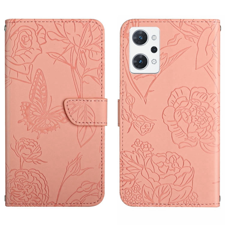 HT03 Skin Feel Butterfly Embossed Flip Leather Phone Case, For OPPO Realme C30, For OPPO Reno7 A, For Samsung Galaxy M13