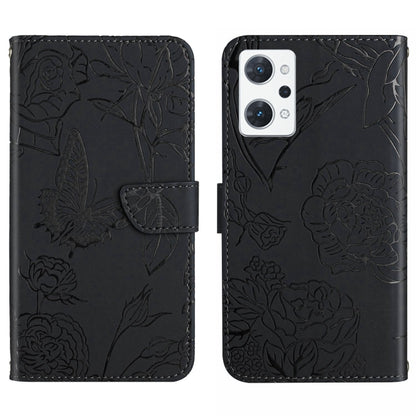 HT03 Skin Feel Butterfly Embossed Flip Leather Phone Case, For OPPO Realme C30, For OPPO Reno7 A, For Samsung Galaxy M13