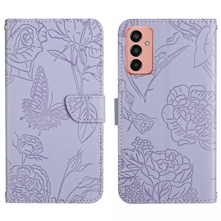 HT03 Skin Feel Butterfly Embossed Flip Leather Phone Case, For OPPO Realme C30, For OPPO Reno7 A, For Samsung Galaxy M13