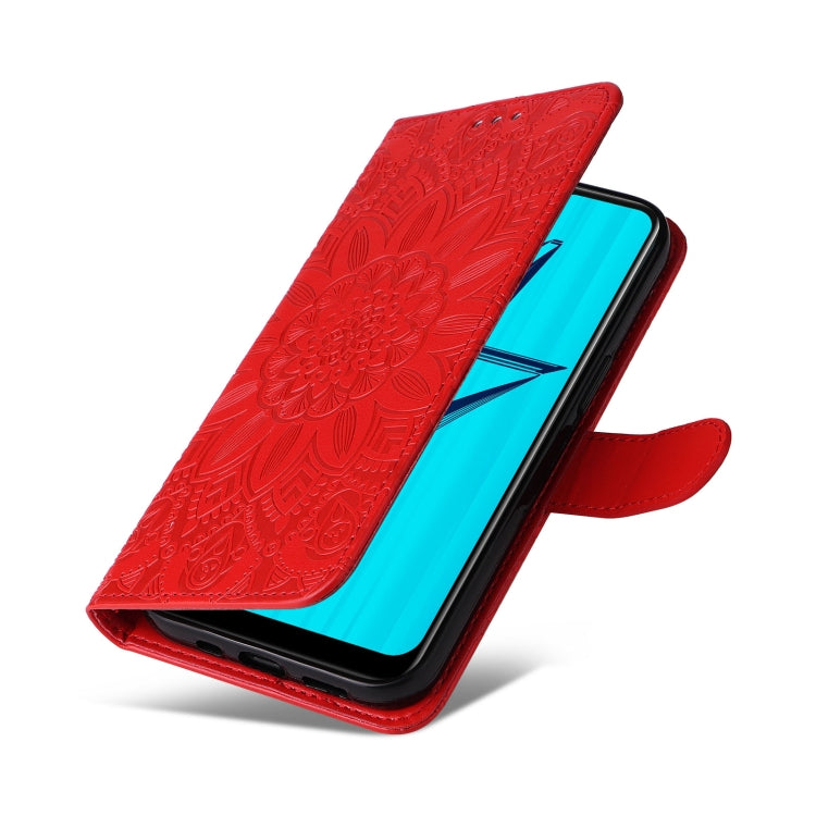 Embossed Sunflower Leather Phone Case, For OPPO A7 / A5s, For OPPO A9 / A5 2020, For OPPO A15 / A16K / A16e, For OPPO A52 / A72 / A92, For OPPO A53 / A53s / A33 / A32, For OPPO A54 4G / A16 / A16s / A55 4G, For OPPO A57 5G / Realme V23                 ...