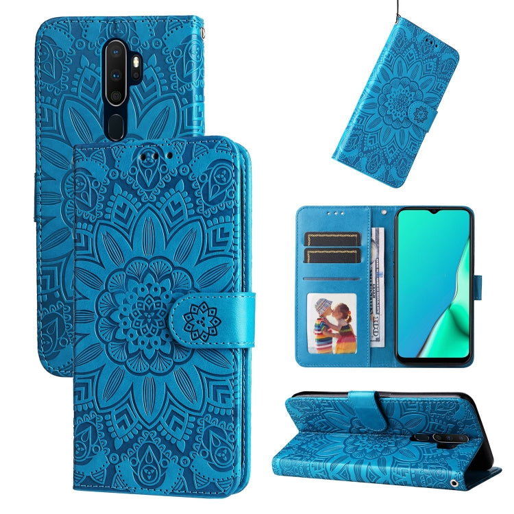 Embossed Sunflower Leather Phone Case, For OPPO A7 / A5s, For OPPO A9 / A5 2020, For OPPO A15 / A16K / A16e, For OPPO A52 / A72 / A92, For OPPO A53 / A53s / A33 / A32, For OPPO A54 4G / A16 / A16s / A55 4G, For OPPO A57 5G / Realme V23                 ...