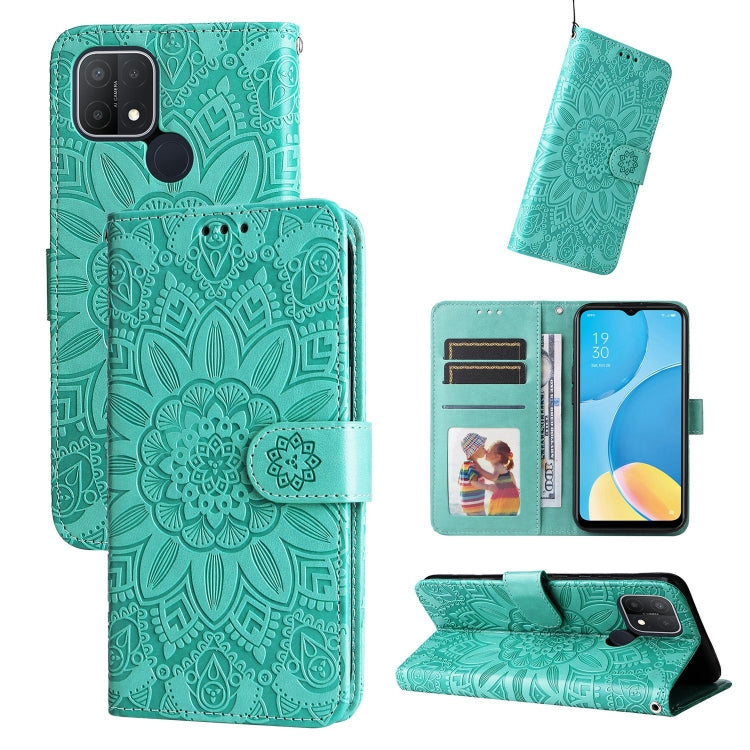 Embossed Sunflower Leather Phone Case, For OPPO A7 / A5s, For OPPO A9 / A5 2020, For OPPO A15 / A16K / A16e, For OPPO A52 / A72 / A92, For OPPO A53 / A53s / A33 / A32, For OPPO A54 4G / A16 / A16s / A55 4G, For OPPO A57 5G / Realme V23                 ...