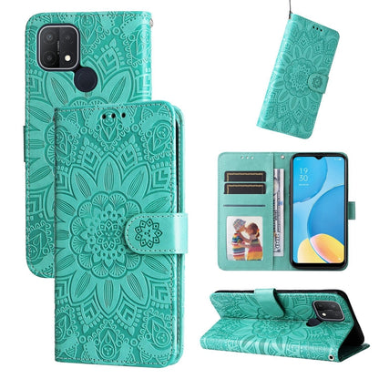 Embossed Sunflower Leather Phone Case, For OPPO A7 / A5s, For OPPO A9 / A5 2020, For OPPO A15 / A16K / A16e, For OPPO A52 / A72 / A92, For OPPO A53 / A53s / A33 / A32, For OPPO A54 4G / A16 / A16s / A55 4G, For OPPO A57 5G / Realme V23                 ...