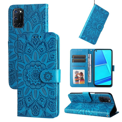Embossed Sunflower Leather Phone Case, For OPPO A7 / A5s, For OPPO A9 / A5 2020, For OPPO A15 / A16K / A16e, For OPPO A52 / A72 / A92, For OPPO A53 / A53s / A33 / A32, For OPPO A54 4G / A16 / A16s / A55 4G, For OPPO A57 5G / Realme V23                 ...