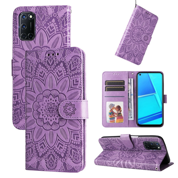 Embossed Sunflower Leather Phone Case, For OPPO A7 / A5s, For OPPO A9 / A5 2020, For OPPO A15 / A16K / A16e, For OPPO A52 / A72 / A92, For OPPO A53 / A53s / A33 / A32, For OPPO A54 4G / A16 / A16s / A55 4G, For OPPO A57 5G / Realme V23                 ...