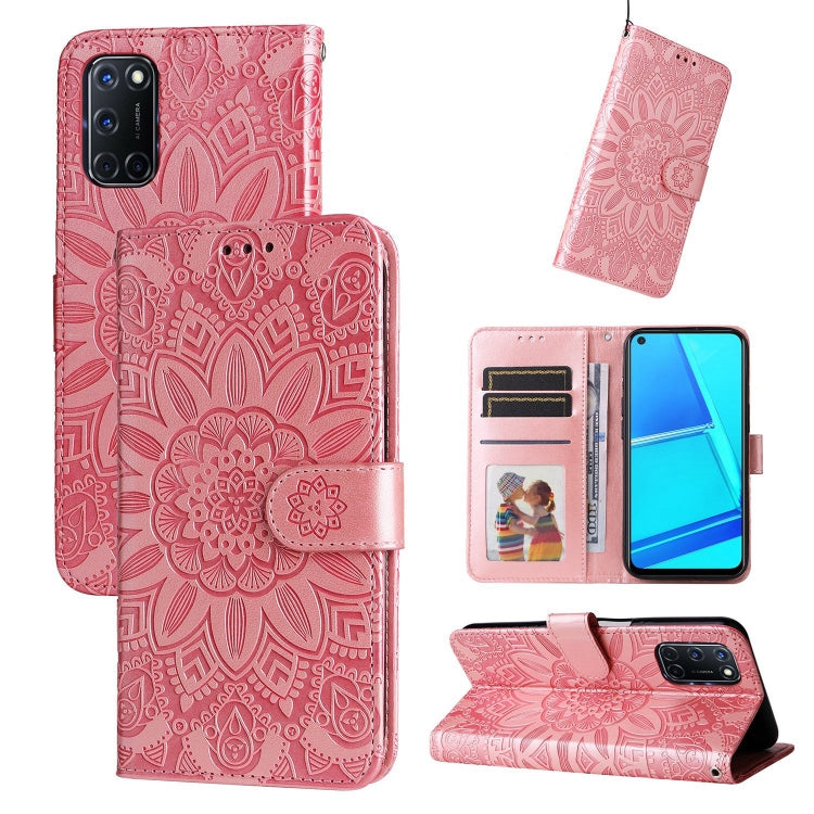 Embossed Sunflower Leather Phone Case, For OPPO A7 / A5s, For OPPO A9 / A5 2020, For OPPO A15 / A16K / A16e, For OPPO A52 / A72 / A92, For OPPO A53 / A53s / A33 / A32, For OPPO A54 4G / A16 / A16s / A55 4G, For OPPO A57 5G / Realme V23                 ...