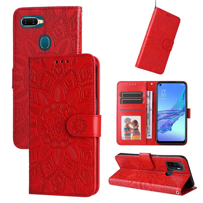 Embossed Sunflower Leather Phone Case, For OPPO A7 / A5s, For OPPO A9 / A5 2020, For OPPO A15 / A16K / A16e, For OPPO A52 / A72 / A92, For OPPO A53 / A53s / A33 / A32, For OPPO A54 4G / A16 / A16s / A55 4G, For OPPO A57 5G / Realme V23                 ...