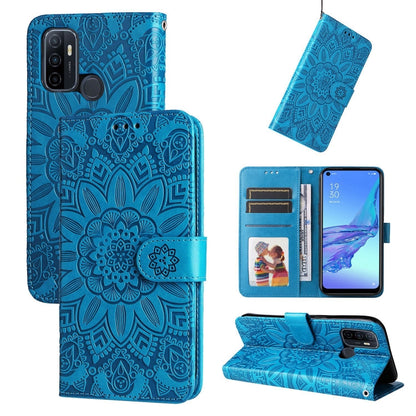 Embossed Sunflower Leather Phone Case, For OPPO A7 / A5s, For OPPO A9 / A5 2020, For OPPO A15 / A16K / A16e, For OPPO A52 / A72 / A92, For OPPO A53 / A53s / A33 / A32, For OPPO A54 4G / A16 / A16s / A55 4G, For OPPO A57 5G / Realme V23                 ...