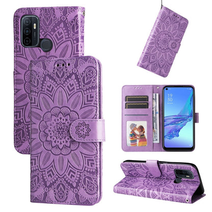 Embossed Sunflower Leather Phone Case, For OPPO A7 / A5s, For OPPO A9 / A5 2020, For OPPO A15 / A16K / A16e, For OPPO A52 / A72 / A92, For OPPO A53 / A53s / A33 / A32, For OPPO A54 4G / A16 / A16s / A55 4G, For OPPO A57 5G / Realme V23                 ...