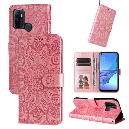 Embossed Sunflower Leather Phone Case, For OPPO A7 / A5s, For OPPO A9 / A5 2020, For OPPO A15 / A16K / A16e, For OPPO A52 / A72 / A92, For OPPO A53 / A53s / A33 / A32, For OPPO A54 4G / A16 / A16s / A55 4G, For OPPO A57 5G / Realme V23                 ...