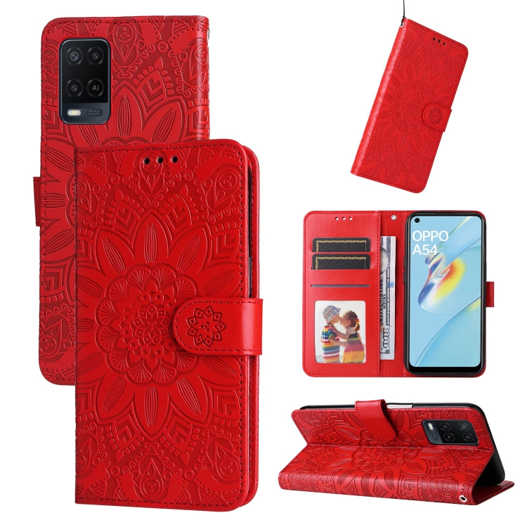 Embossed Sunflower Leather Phone Case, For OPPO A7 / A5s, For OPPO A9 / A5 2020, For OPPO A15 / A16K / A16e, For OPPO A52 / A72 / A92, For OPPO A53 / A53s / A33 / A32, For OPPO A54 4G / A16 / A16s / A55 4G, For OPPO A57 5G / Realme V23                 ...
