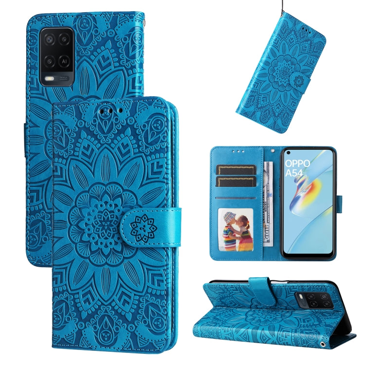Embossed Sunflower Leather Phone Case, For OPPO A7 / A5s, For OPPO A9 / A5 2020, For OPPO A15 / A16K / A16e, For OPPO A52 / A72 / A92, For OPPO A53 / A53s / A33 / A32, For OPPO A54 4G / A16 / A16s / A55 4G, For OPPO A57 5G / Realme V23                 ...