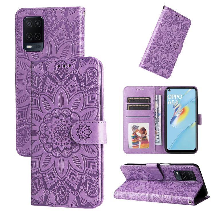 Embossed Sunflower Leather Phone Case, For OPPO A7 / A5s, For OPPO A9 / A5 2020, For OPPO A15 / A16K / A16e, For OPPO A52 / A72 / A92, For OPPO A53 / A53s / A33 / A32, For OPPO A54 4G / A16 / A16s / A55 4G, For OPPO A57 5G / Realme V23                 ...