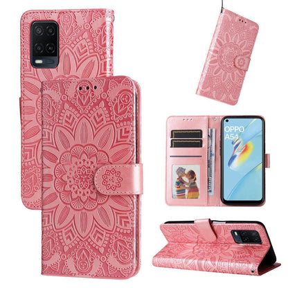 Embossed Sunflower Leather Phone Case, For OPPO A7 / A5s, For OPPO A9 / A5 2020, For OPPO A15 / A16K / A16e, For OPPO A52 / A72 / A92, For OPPO A53 / A53s / A33 / A32, For OPPO A54 4G / A16 / A16s / A55 4G, For OPPO A57 5G / Realme V23                 ...