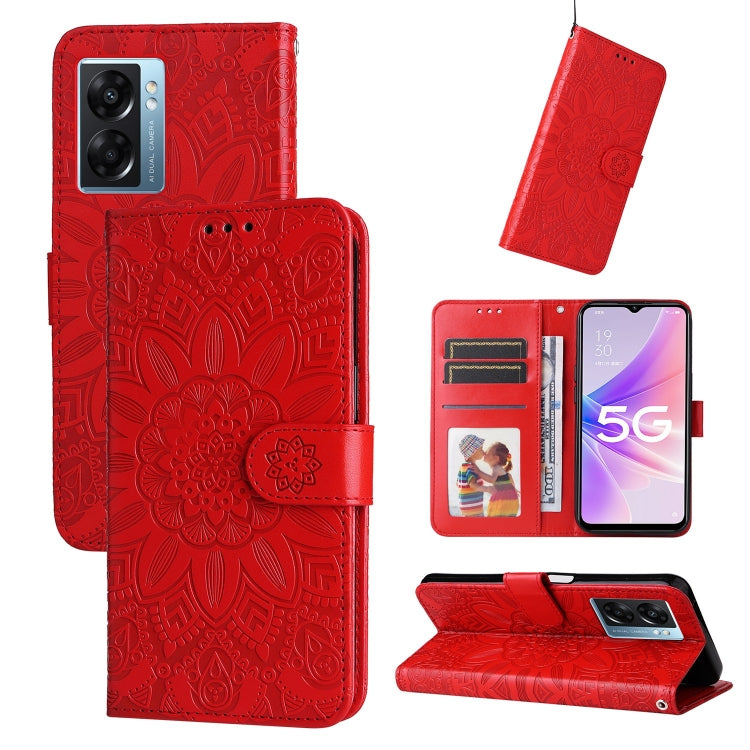 Embossed Sunflower Leather Phone Case, For OPPO A7 / A5s, For OPPO A9 / A5 2020, For OPPO A15 / A16K / A16e, For OPPO A52 / A72 / A92, For OPPO A53 / A53s / A33 / A32, For OPPO A54 4G / A16 / A16s / A55 4G, For OPPO A57 5G / Realme V23                 ...