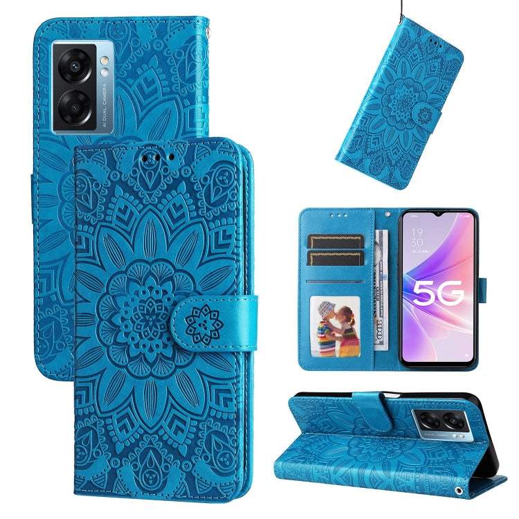 Embossed Sunflower Leather Phone Case, For OPPO A7 / A5s, For OPPO A9 / A5 2020, For OPPO A15 / A16K / A16e, For OPPO A52 / A72 / A92, For OPPO A53 / A53s / A33 / A32, For OPPO A54 4G / A16 / A16s / A55 4G, For OPPO A57 5G / Realme V23                 ...
