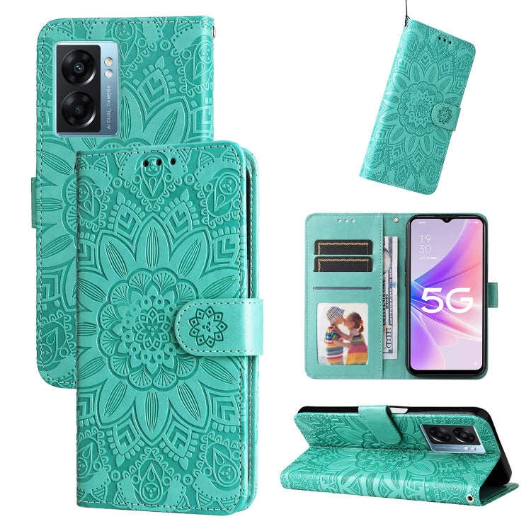 Embossed Sunflower Leather Phone Case, For OPPO A7 / A5s, For OPPO A9 / A5 2020, For OPPO A15 / A16K / A16e, For OPPO A52 / A72 / A92, For OPPO A53 / A53s / A33 / A32, For OPPO A54 4G / A16 / A16s / A55 4G, For OPPO A57 5G / Realme V23                 ...