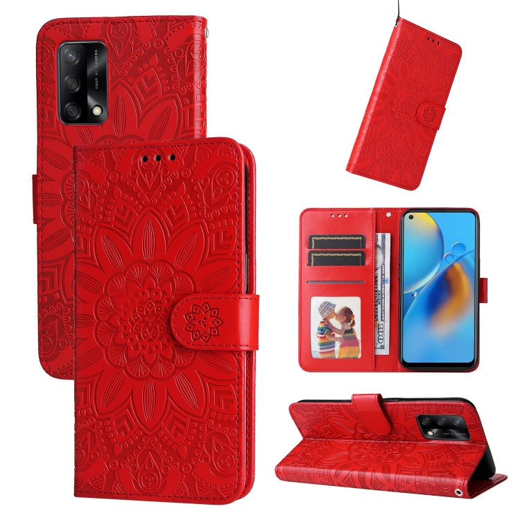 Embossed Sunflower Leather Phone Case, For OPPO A7 / A5s, For OPPO A9 / A5 2020, For OPPO A15 / A16K / A16e, For OPPO A52 / A72 / A92, For OPPO A53 / A53s / A33 / A32, For OPPO A54 4G / A16 / A16s / A55 4G, For OPPO A57 5G / Realme V23                 ...