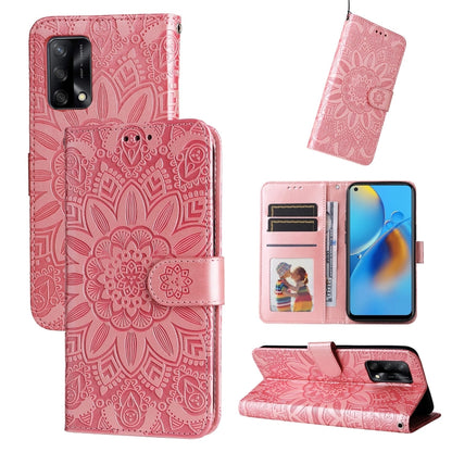 Embossed Sunflower Leather Phone Case, For OPPO A7 / A5s, For OPPO A9 / A5 2020, For OPPO A15 / A16K / A16e, For OPPO A52 / A72 / A92, For OPPO A53 / A53s / A33 / A32, For OPPO A54 4G / A16 / A16s / A55 4G, For OPPO A57 5G / Realme V23                 ...