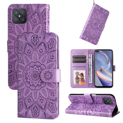 Embossed Sunflower Leather Phone Case, For OPPO A7 / A5s, For OPPO A9 / A5 2020, For OPPO A15 / A16K / A16e, For OPPO A52 / A72 / A92, For OPPO A53 / A53s / A33 / A32, For OPPO A54 4G / A16 / A16s / A55 4G, For OPPO A57 5G / Realme V23                 ...