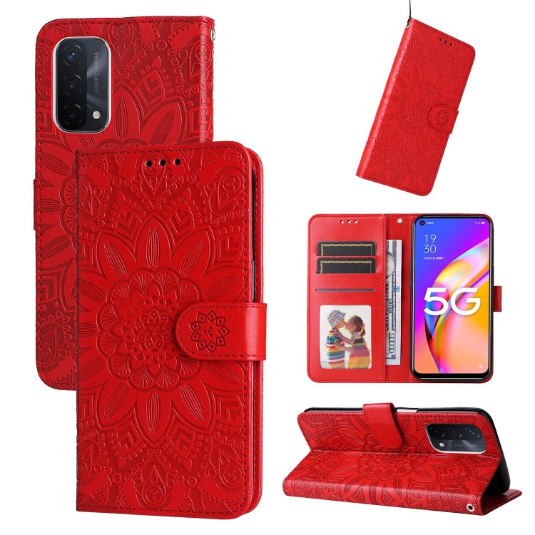 Embossed Sunflower Leather Phone Case, For OPPO A7 / A5s, For OPPO A9 / A5 2020, For OPPO A15 / A16K / A16e, For OPPO A52 / A72 / A92, For OPPO A53 / A53s / A33 / A32, For OPPO A54 4G / A16 / A16s / A55 4G, For OPPO A57 5G / Realme V23                 ...