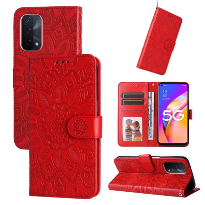 Embossed Sunflower Leather Phone Case, For OPPO A7 / A5s, For OPPO A9 / A5 2020, For OPPO A15 / A16K / A16e, For OPPO A52 / A72 / A92, For OPPO A53 / A53s / A33 / A32, For OPPO A54 4G / A16 / A16s / A55 4G, For OPPO A57 5G / Realme V23                 ...