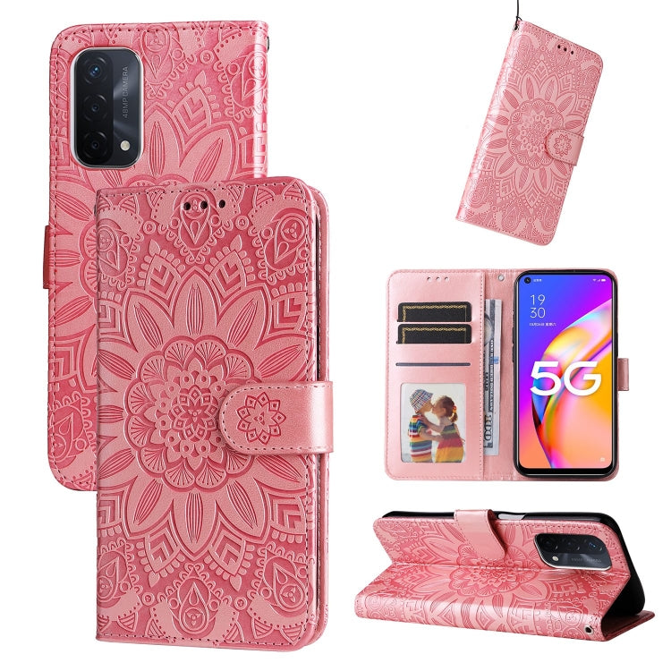 Embossed Sunflower Leather Phone Case, For OPPO A7 / A5s, For OPPO A9 / A5 2020, For OPPO A15 / A16K / A16e, For OPPO A52 / A72 / A92, For OPPO A53 / A53s / A33 / A32, For OPPO A54 4G / A16 / A16s / A55 4G, For OPPO A57 5G / Realme V23                 ...