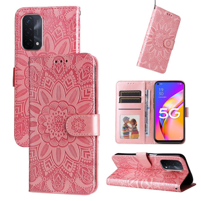Embossed Sunflower Leather Phone Case, For OPPO A7 / A5s, For OPPO A9 / A5 2020, For OPPO A15 / A16K / A16e, For OPPO A52 / A72 / A92, For OPPO A53 / A53s / A33 / A32, For OPPO A54 4G / A16 / A16s / A55 4G, For OPPO A57 5G / Realme V23                 ...