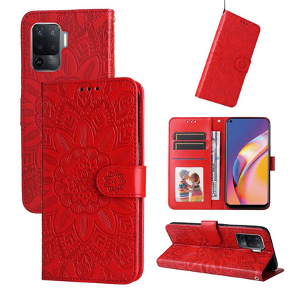 Embossed Sunflower Leather Phone Case, For OPPO A7 / A5s, For OPPO A9 / A5 2020, For OPPO A15 / A16K / A16e, For OPPO A52 / A72 / A92, For OPPO A53 / A53s / A33 / A32, For OPPO A54 4G / A16 / A16s / A55 4G, For OPPO A57 5G / Realme V23                 ...