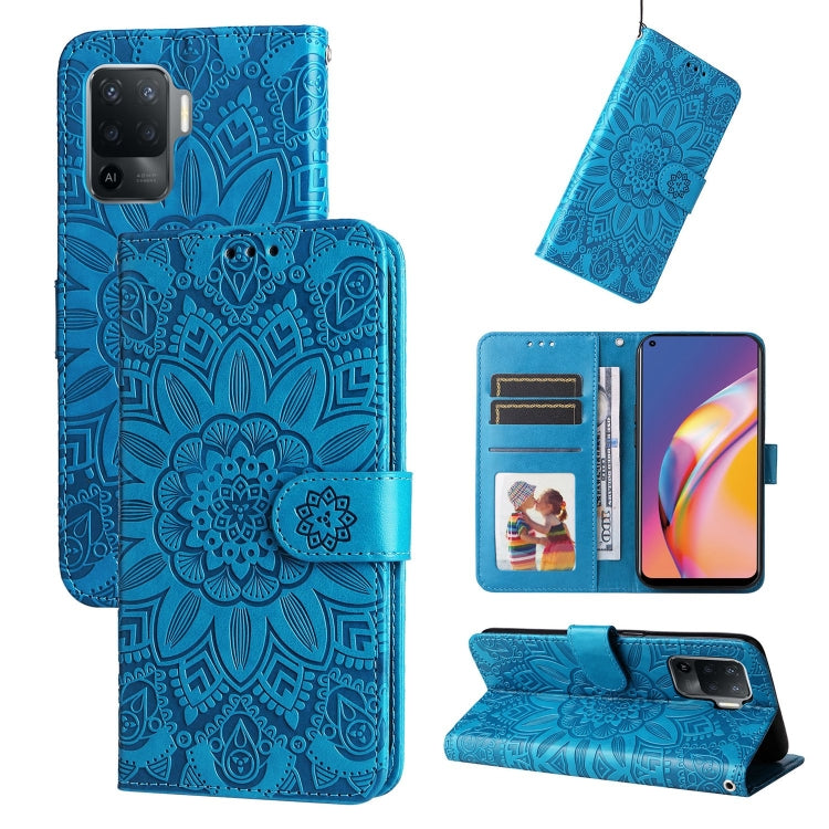Embossed Sunflower Leather Phone Case, For OPPO A7 / A5s, For OPPO A9 / A5 2020, For OPPO A15 / A16K / A16e, For OPPO A52 / A72 / A92, For OPPO A53 / A53s / A33 / A32, For OPPO A54 4G / A16 / A16s / A55 4G, For OPPO A57 5G / Realme V23                 ...