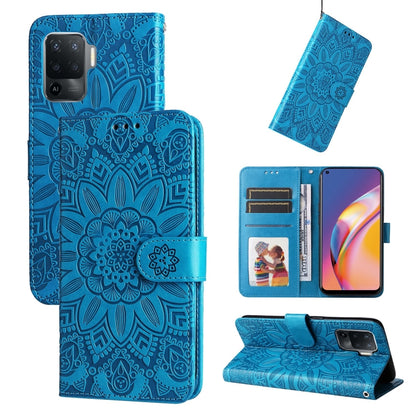 Embossed Sunflower Leather Phone Case, For OPPO A7 / A5s, For OPPO A9 / A5 2020, For OPPO A15 / A16K / A16e, For OPPO A52 / A72 / A92, For OPPO A53 / A53s / A33 / A32, For OPPO A54 4G / A16 / A16s / A55 4G, For OPPO A57 5G / Realme V23                 ...