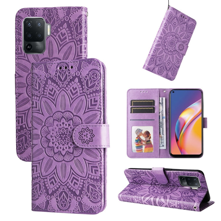 Embossed Sunflower Leather Phone Case, For OPPO A7 / A5s, For OPPO A9 / A5 2020, For OPPO A15 / A16K / A16e, For OPPO A52 / A72 / A92, For OPPO A53 / A53s / A33 / A32, For OPPO A54 4G / A16 / A16s / A55 4G, For OPPO A57 5G / Realme V23                 ...
