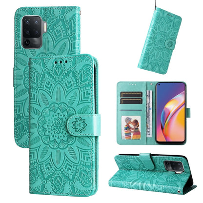 Embossed Sunflower Leather Phone Case, For OPPO A7 / A5s, For OPPO A9 / A5 2020, For OPPO A15 / A16K / A16e, For OPPO A52 / A72 / A92, For OPPO A53 / A53s / A33 / A32, For OPPO A54 4G / A16 / A16s / A55 4G, For OPPO A57 5G / Realme V23                 ...