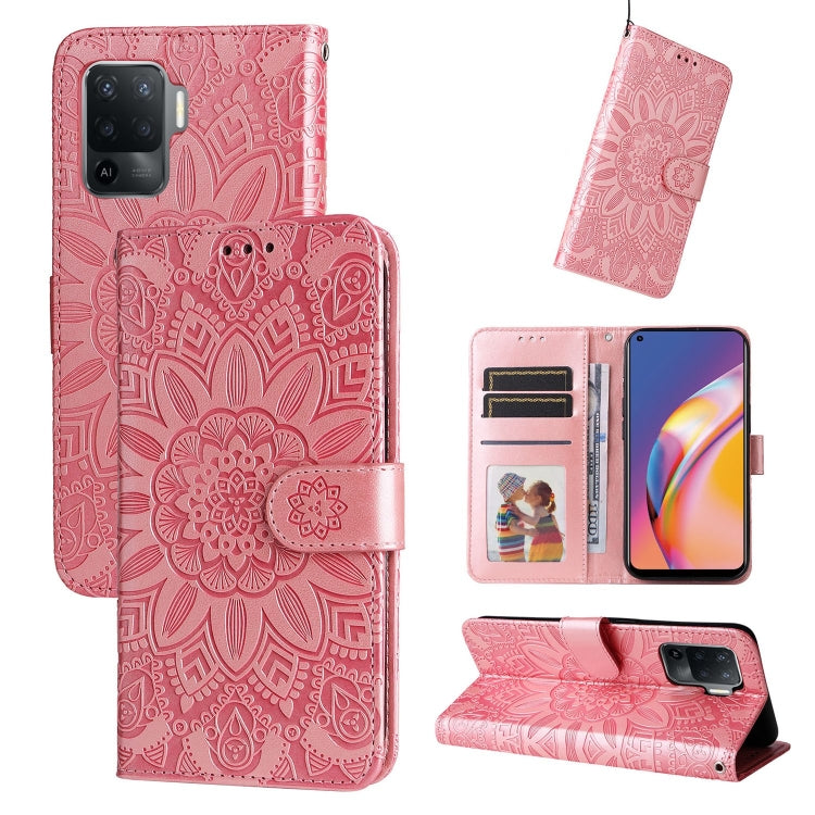 Embossed Sunflower Leather Phone Case, For OPPO A7 / A5s, For OPPO A9 / A5 2020, For OPPO A15 / A16K / A16e, For OPPO A52 / A72 / A92, For OPPO A53 / A53s / A33 / A32, For OPPO A54 4G / A16 / A16s / A55 4G, For OPPO A57 5G / Realme V23                 ...