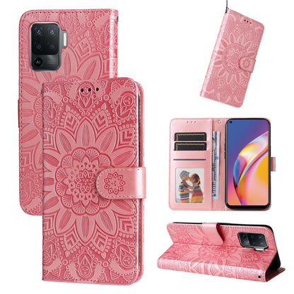 Embossed Sunflower Leather Phone Case, For OPPO A7 / A5s, For OPPO A9 / A5 2020, For OPPO A15 / A16K / A16e, For OPPO A52 / A72 / A92, For OPPO A53 / A53s / A33 / A32, For OPPO A54 4G / A16 / A16s / A55 4G, For OPPO A57 5G / Realme V23                 ...