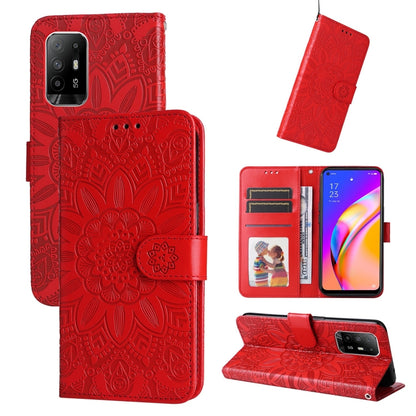 Embossed Sunflower Leather Phone Case, For OPPO A7 / A5s, For OPPO A9 / A5 2020, For OPPO A15 / A16K / A16e, For OPPO A52 / A72 / A92, For OPPO A53 / A53s / A33 / A32, For OPPO A54 4G / A16 / A16s / A55 4G, For OPPO A57 5G / Realme V23                 ...