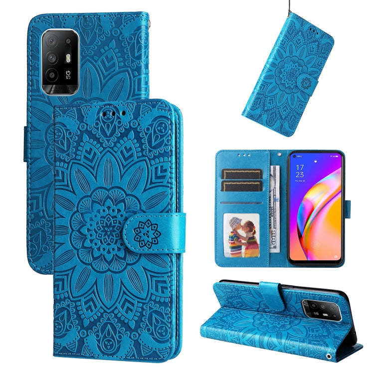 Embossed Sunflower Leather Phone Case, For OPPO A7 / A5s, For OPPO A9 / A5 2020, For OPPO A15 / A16K / A16e, For OPPO A52 / A72 / A92, For OPPO A53 / A53s / A33 / A32, For OPPO A54 4G / A16 / A16s / A55 4G, For OPPO A57 5G / Realme V23                 ...