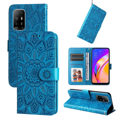 Embossed Sunflower Leather Phone Case, For OPPO A7 / A5s, For OPPO A9 / A5 2020, For OPPO A15 / A16K / A16e, For OPPO A52 / A72 / A92, For OPPO A53 / A53s / A33 / A32, For OPPO A54 4G / A16 / A16s / A55 4G, For OPPO A57 5G / Realme V23                 ...