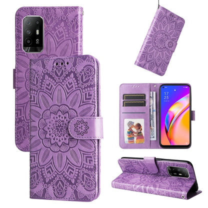 Embossed Sunflower Leather Phone Case, For OPPO A7 / A5s, For OPPO A9 / A5 2020, For OPPO A15 / A16K / A16e, For OPPO A52 / A72 / A92, For OPPO A53 / A53s / A33 / A32, For OPPO A54 4G / A16 / A16s / A55 4G, For OPPO A57 5G / Realme V23                 ...